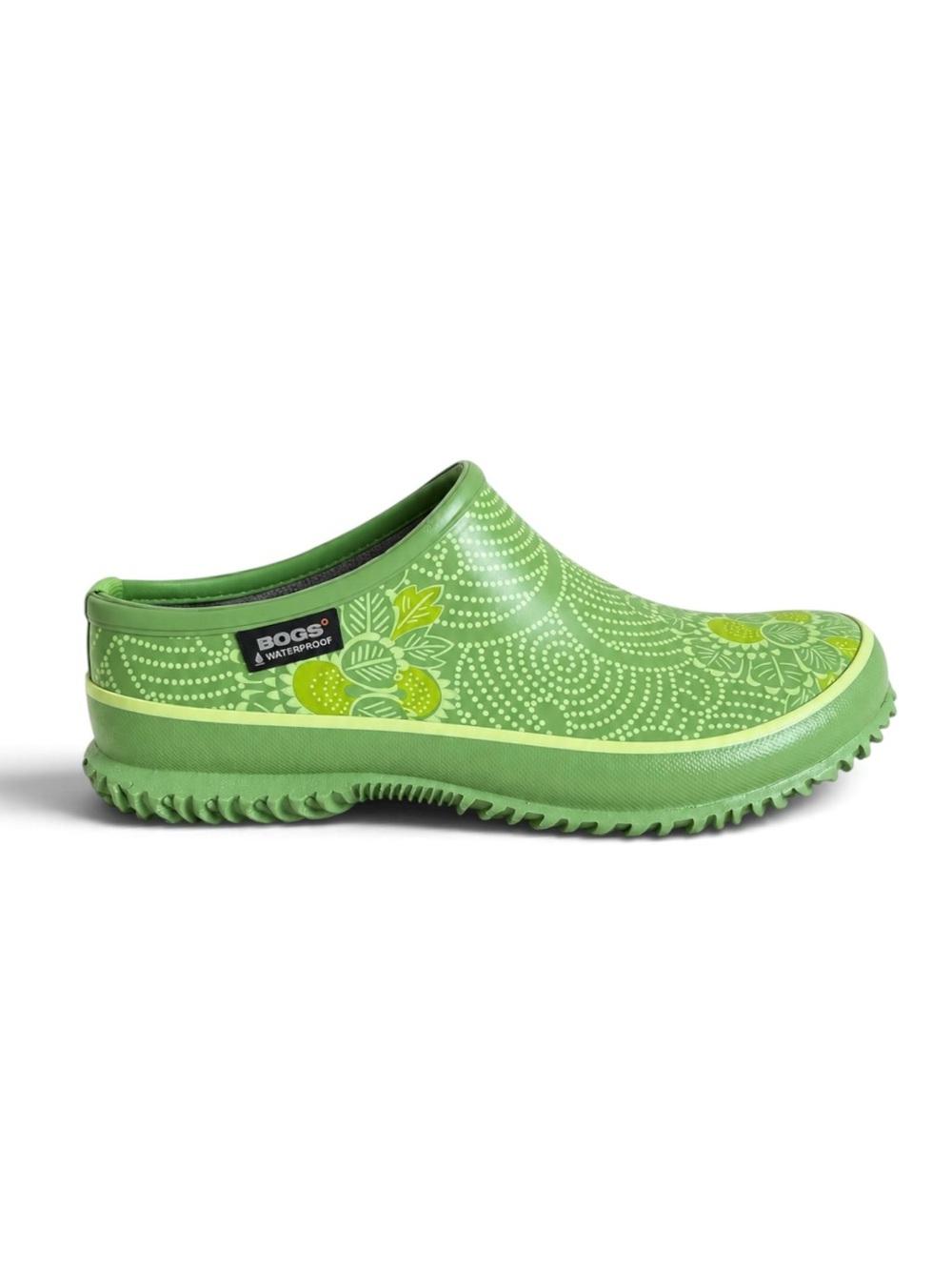 BOGS UFSLIDE Batik Waterproof Floral Clogs Green Garden Print Size 8